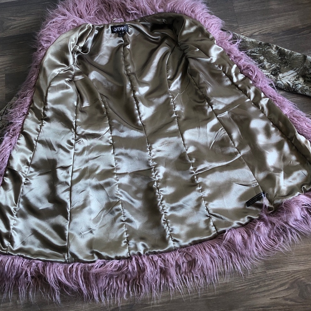 Widow Art Magic Crushed Velvet Faux Fur Trim Jacket Witchy Witchcore Y2K - Picture 10 of 15